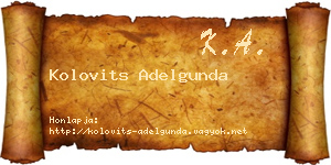 Kolovits Adelgunda névjegykártya